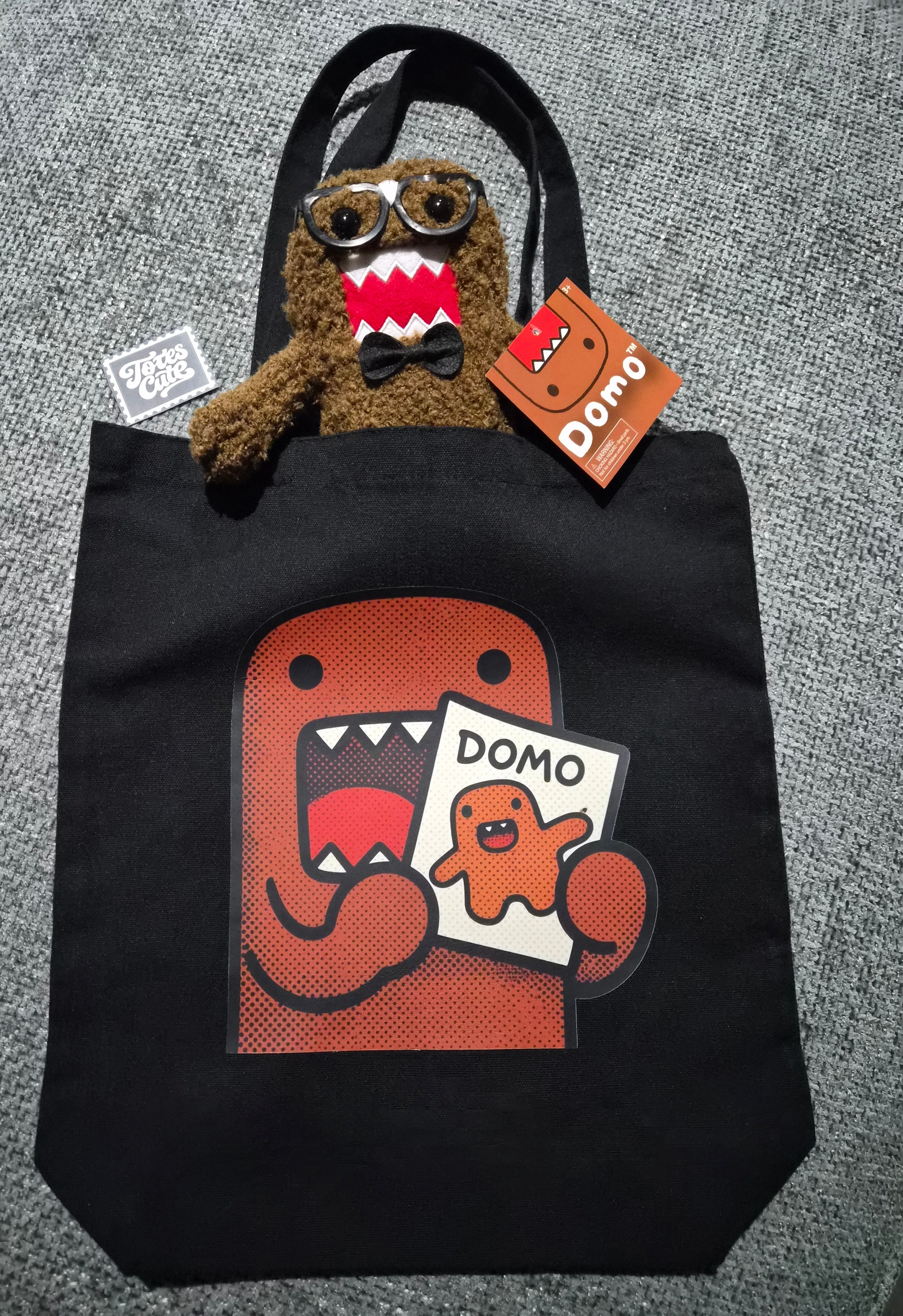 Domo Classic Nerd Plush & Canvas Tote Bag